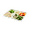 Biodegradable bagasse restaurant food takeaway 5 Compts Tray