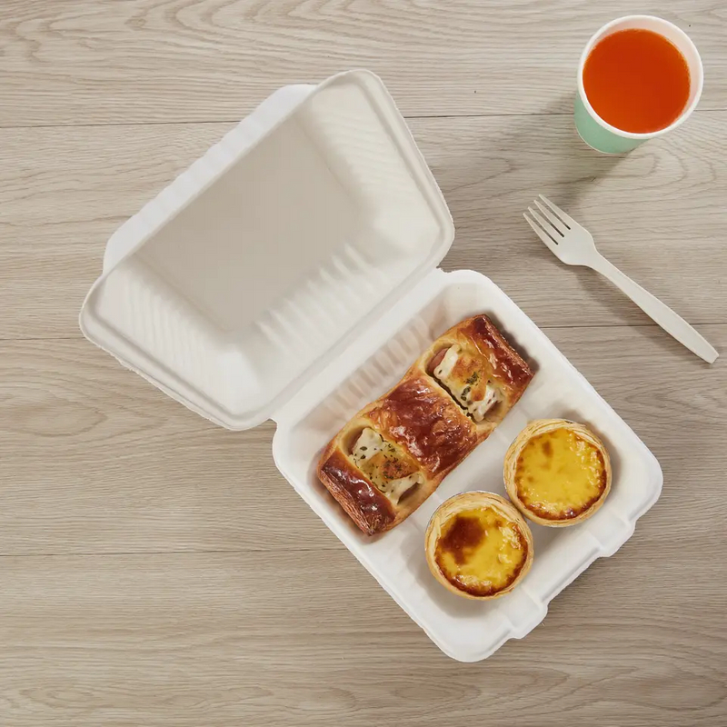 Biodegradable Take Out Disposable Clamshell Bagasse Food 8