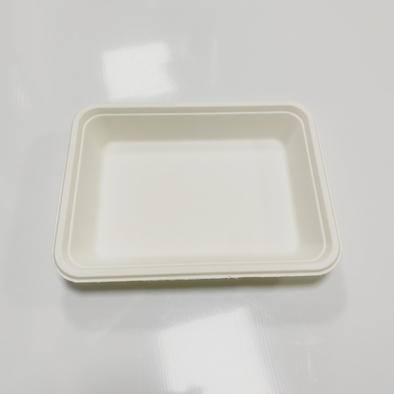 Biodegradable compostable sugarcane bagasse meat 16oz tray