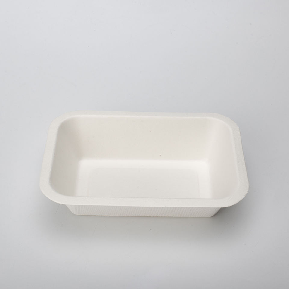 PFAS Free Biodegradable Compostable Sugarcane Sugar Cane Bagasse Pulp Molding Packaging Food Tray With Lid