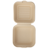 Food Use Sugar Cane Bagasse Pulp Biodegradable Hinged Burger Boxes Sugarcane Disposable Tableware