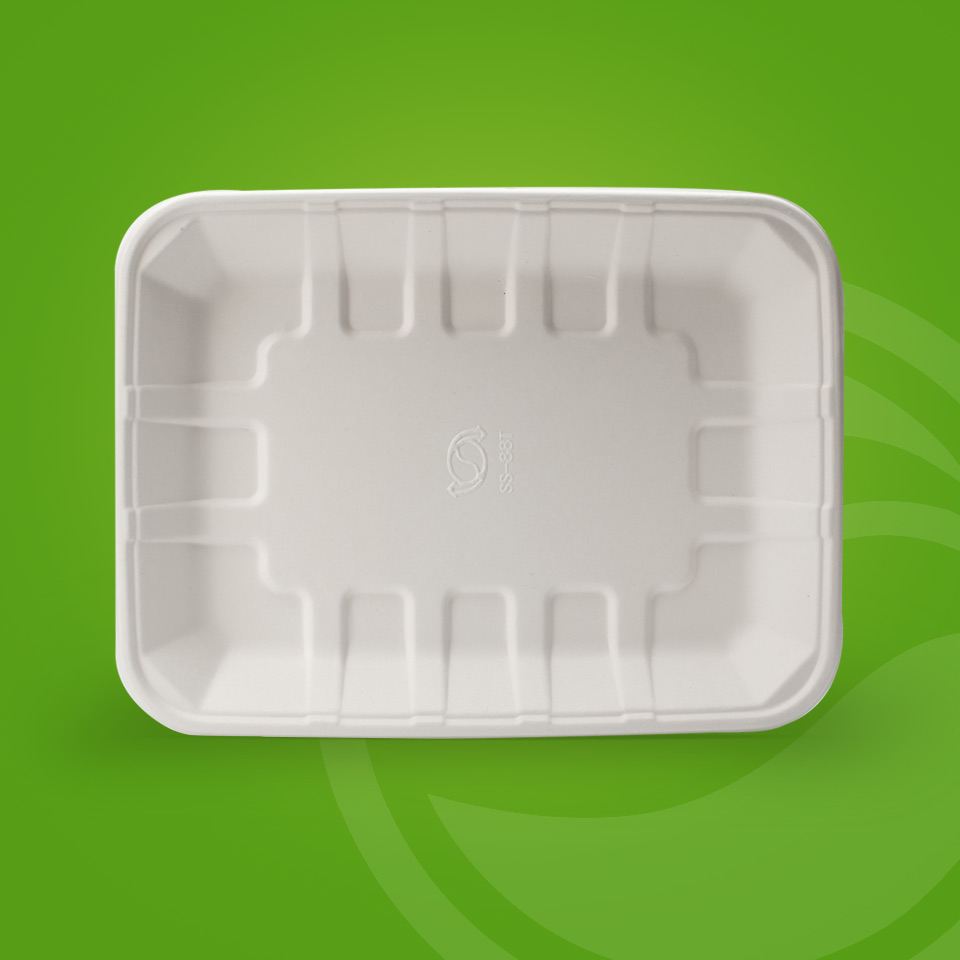 PFAS Free High Quality Biodegraded Disposable Sugarcane Bagasse Tay China Wholesales Food Tray