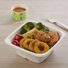 Custom 40oz square bowl eco-friendly biodegradable compostable disposable soak proof noodle meal sugarcane bagasse salad bowls with lid