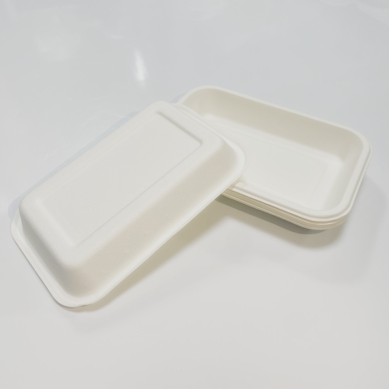 Biodegradable compostable sugarcane bagasse meat 16oz tray