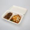 Eco-friendly Biodegradable Disposable Bagasse Food 9" x 6" 2-C Hinged Container