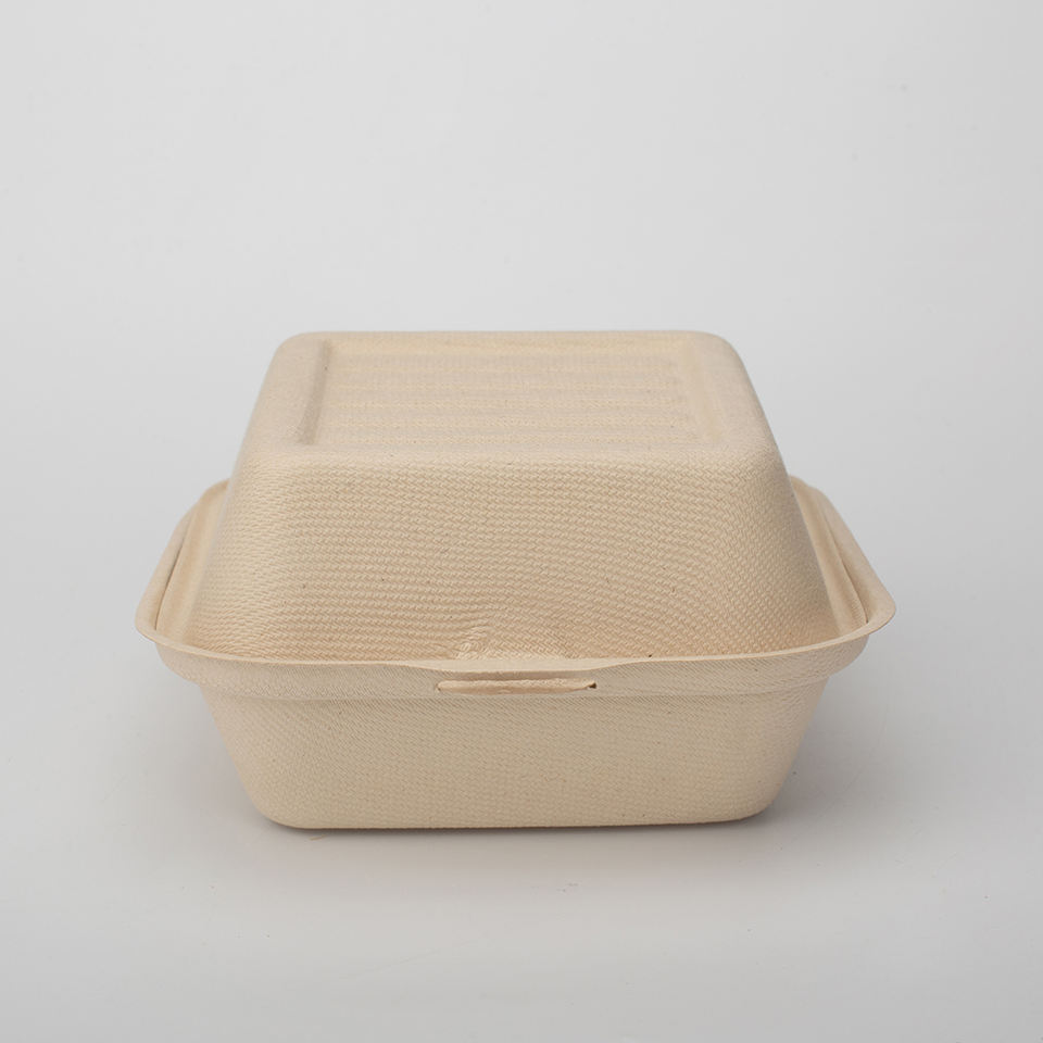 Eco-Friendly Pulp Mould Takeaway Packaging Disposable Sugarcane Bagasse Burger Box Biodegradable