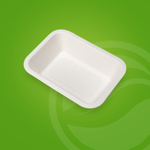 PFAS Free Biodegradable Compostable Sugarcane Sugar Cane Bagasse Pulp Molding Packaging Food Tray With Lid