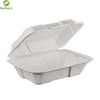 Biodegradable Bagasse To Go Food Packaging 9" x 6" Hinged Container