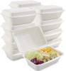 Disposable Bagasse Containers Biodegradable Clamshell 7" x 5" Lunch Box