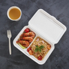 Eco-friendly Biodegradable Disposable Bagasse Food 9" x 6" 2-C Hinged Container