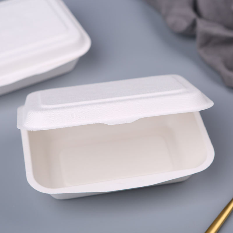 Compostable Takeaway Disposable Biodegradable Sugarcane Bagassee Pulp Paper Lunch Clamshell Box