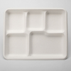 PFAS Free 5 Compartment Disposable Biodegradable Sugarcane Bagasse Paper Pulp Mould School Food Tray