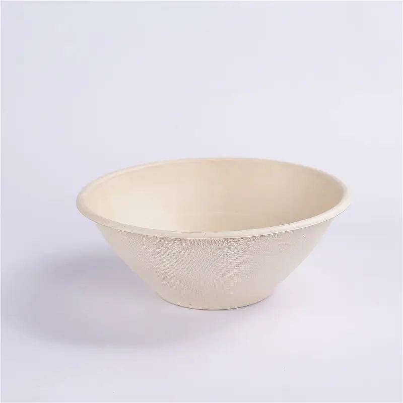 100% Biodegradable Paper 24oz Bowl Sugarcane Pulp Bagasse Soup Bowl Salad Food Bowl Free Round Container