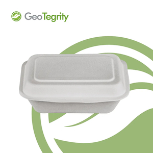 Disposable Bagasse Containers Biodegradable Clamshell 7" x 5" Lunch Box