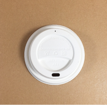 90mm Compostable Coffee Lids 50 Pack | White PFAS Free Bamboo Bagasse | Leak Proof Biodegradable Lids for 12oz Hot Cups