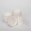 5oz White Biodegradable Sugarcane Bagasse Pulp Molding Disposable Takeaway Ice Cream Cup With Lid