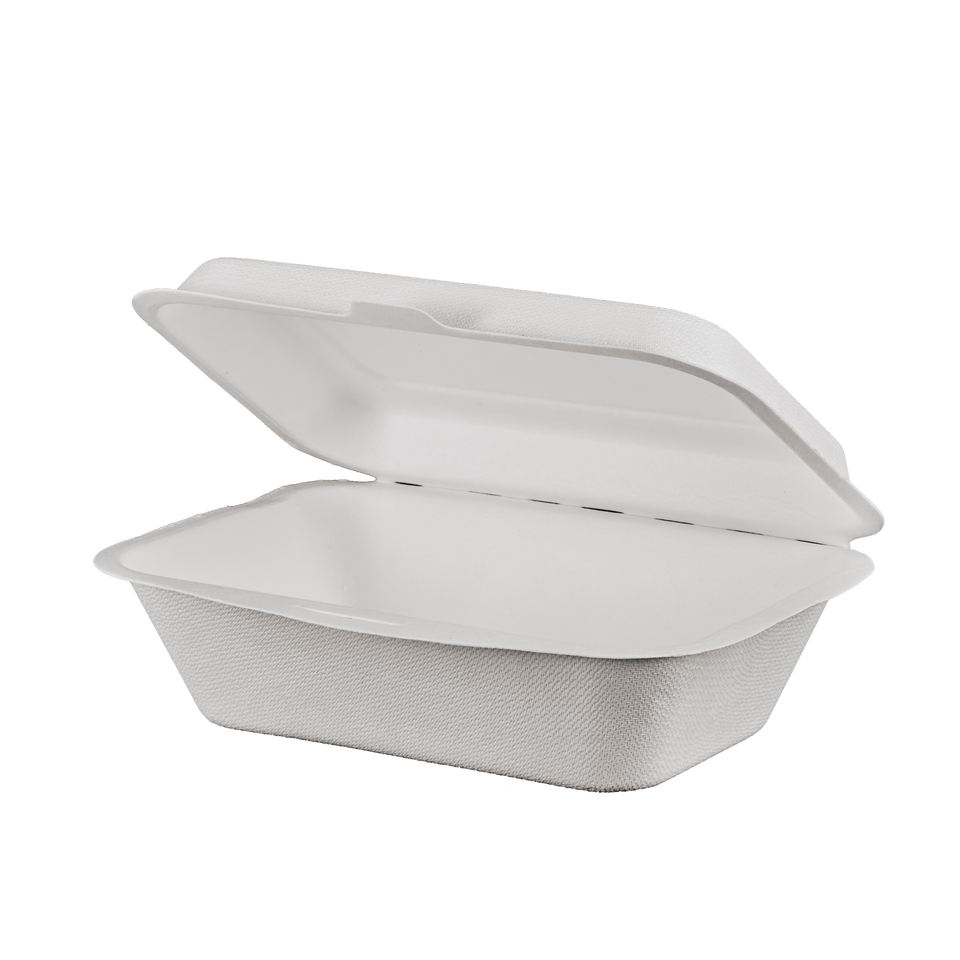 Compostable Takeaway Disposable Biodegradable Sugarcane Bagassee Pulp Paper Lunch Clamshell Box