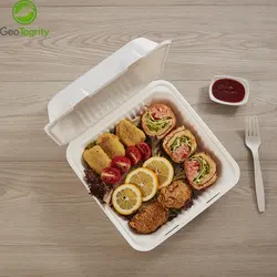 Biodegradable Take Out Disposable Clamshell Bagasse Food 9