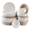 Bagasse Salad Bowls with Lids (750/1000/1250ml) - Heavy Duty Compostable Sugarcane Takeout Containers - PFAS Free, Microwave Safe & Leak Proof Round Food Bowls for Soup, Salad