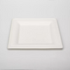 White Environmentally Friendly 8 Inch Disposable Bagasse Paper Plate Square Bagasse Plate for Party