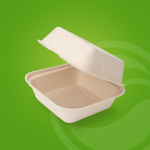 Eco-Friendly Pulp Mould Takeaway Packaging Disposable Sugarcane Bagasse Burger Box Biodegradable