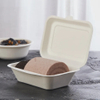 Disposable Bagasse Containers Biodegradable Clamshell 7" x 5" Lunch Box