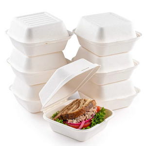 Hot Sale Sugarcane Clamshell Bagasse Food Container Biodegradable Disposable Tableware Sugarcane Disposable Lunch Box