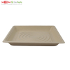 10.25"Square tray Bagasse Rectangular Plate, 50 Ct. PFAS-Free, Heavy Duty, Sugarcane Fiber, Eco Friendly Disposable, 100% Biodegradable, Microwave and Freezer Safe, Ideal for Lunch, Buffet