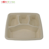 4 COMPARTMENT BAGASSE (SCHOOL) TRAY 50 Ct. Heavy-Duty- Super Strong- Natural- Eco-Friendly Disposable Bagasse Plates, 100% Biodegradable 4 Compartment meal Plates