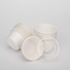 5oz White Biodegradable Sugarcane Bagasse Pulp Molding Disposable Takeaway Ice Cream Cup With Lid