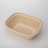 Biodegradable Sugarcane Bagasse Pulp Rectangular Salad Bowl Disposable Paper Tableware