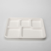 PFAS Free 5 Compartment Disposable Biodegradable Sugarcane Bagasse Paper Pulp Mould School Food Tray