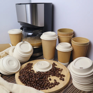 100% Biodegradable Eco-friendly Disposable Sugarcane Bagasse Bamboo Paper Pulp 80mm 90mm Cup Lid For Coffee Cup