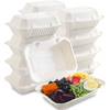 Biodegradable Bagasse To Go Food Packaging 9" x 6" Hinged Container