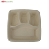 4 COMPARTMENT BAGASSE (SCHOOL) TRAY 50 Ct. Heavy-Duty- Super Strong- Natural- Eco-Friendly Disposable Bagasse Plates, 100% Biodegradable 4 Compartment meal Plates