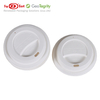 90mm Compostable Coffee Lids 50 Pack | White PFAS Free Bamboo Bagasse | Leak Proof Biodegradable Lids for 12oz Hot Cups