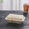 Biodegradable Bagasse To Go Food Packaging 9" x 6" Hinged Container