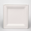 White Environmentally Friendly 8 Inch Disposable Bagasse Paper Plate Square Bagasse Plate for Party