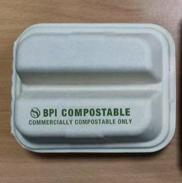 Restaurantware-Pulp Safe 8 x 7.2 x 3.5 Inch Taco Clamshell Containers, 100 No PFAS Added Taco Containers - Home Compostable, 3-Compartment, Kraft Bagasse Sugarcane Clamshell Containers, Microwavable