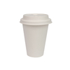 90mm Compostable Coffee Cup Lids 50 Pack - Bamboo Bagasse Coffee Lids for 12oz Cups - Disposable PFAS Free Plant Based Lid - Eco Friendly Biodegradable Hot Drink Lid - Leak Proof White