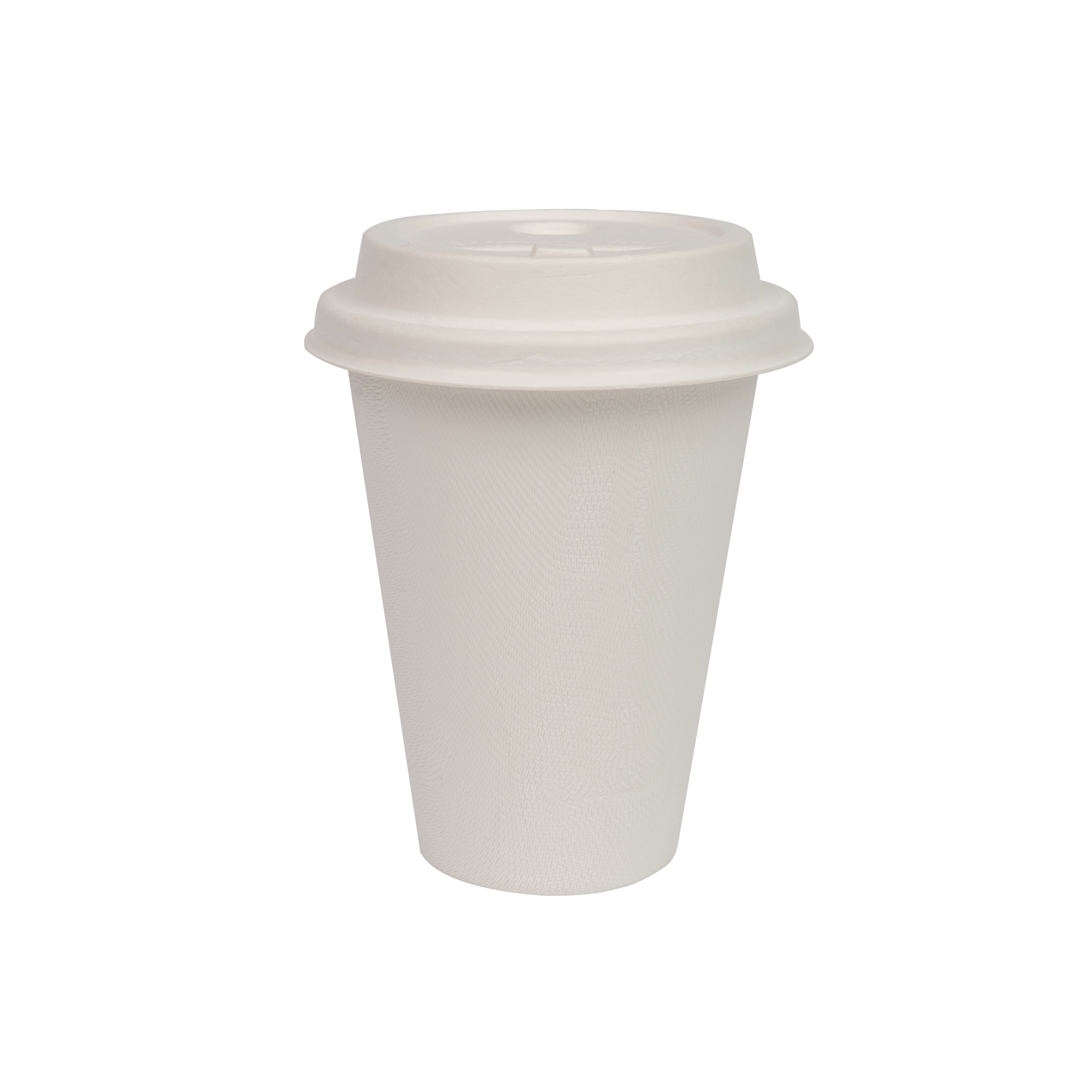 90mm Compostable Coffee Cup Lids 50 Pack - Bamboo Bagasse Coffee Lids for 12oz Cups - Disposable PFAS Free Plant Based Lid - Eco Friendly Biodegradable Hot Drink Lid - Leak Proof White