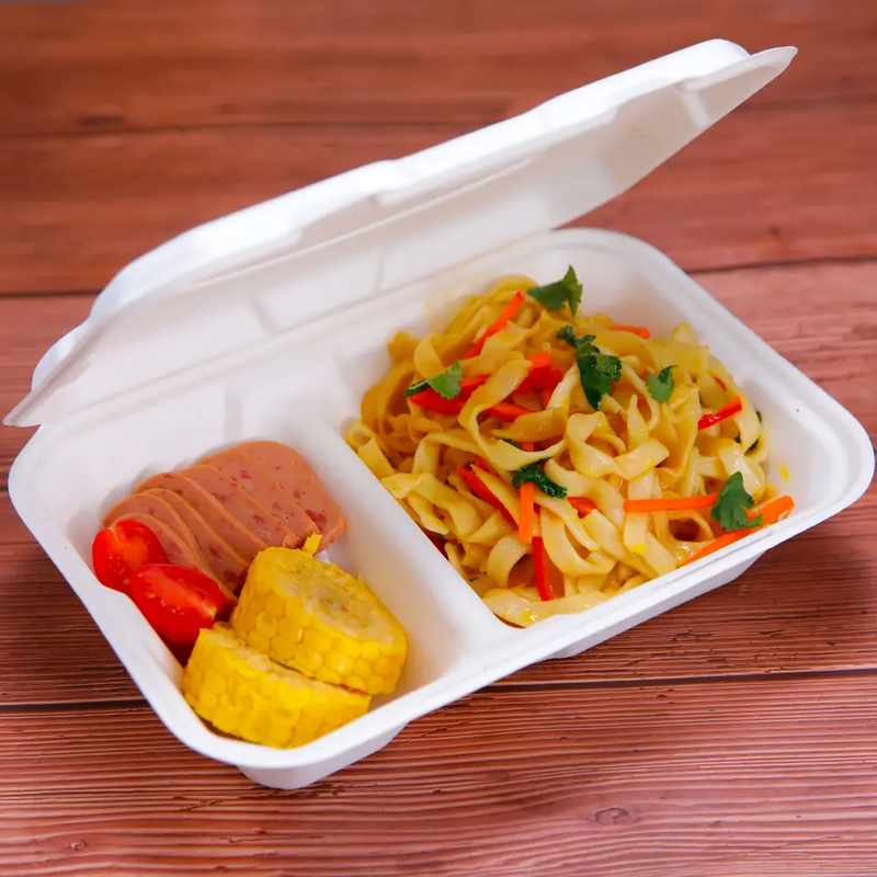 Custom Biodegradable Disposable Paper Food Takeaway 9 X 6" 2-C Box