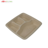 4 COMPARTMENT BAGASSE (SCHOOL) TRAY 50 Ct. Heavy-Duty- Super Strong- Natural- Eco-Friendly Disposable Bagasse Plates, 100% Biodegradable 4 Compartment meal Plates