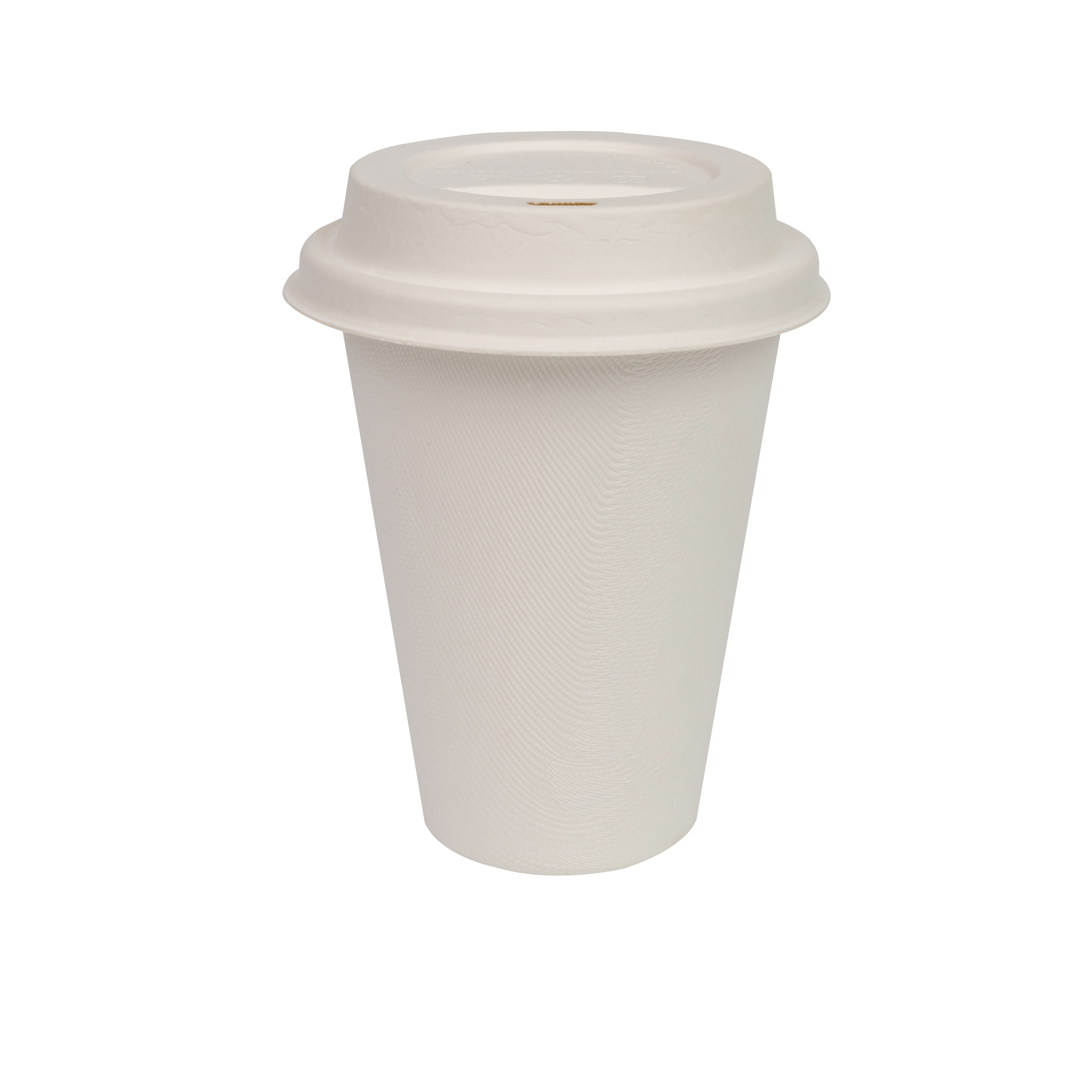 90mm Compostable Coffee Lids 50 Pack | White PFAS Free Bamboo Bagasse | Leak Proof Biodegradable Lids for 12oz Hot Cups