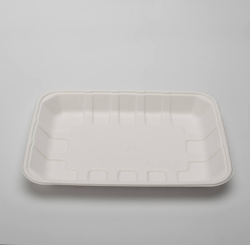 White Fresh Vegetables Food Biodegradable Compostable Sugarcane Bagasse Bagasse Vegetable Trays for Fruit,vegetable And Meat